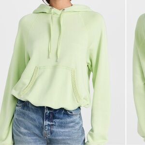 Ulla Johnson Iggy Hoodie Sweatshirt in Pistachio Green